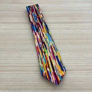 Fox & Chave Silk Tie Colorful Abstract Geometric Pattern Necktie Men